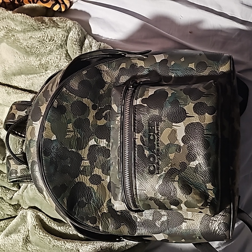Coach leather backpack camoflauge